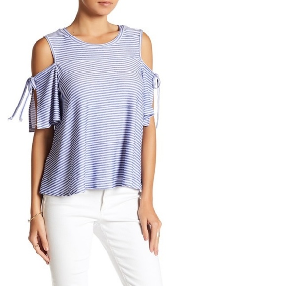 Vanity Room Tops - Vanity Room Printed French Terry Cold Shoulder Top